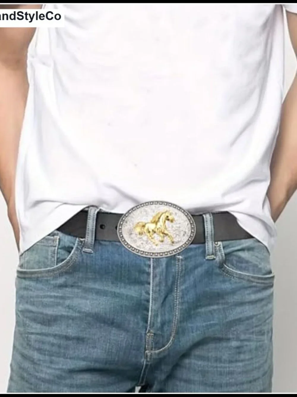 Western Horse Belt Buckle for Men Women, Zinc Alloy Rodeo Cowboy Accessory,